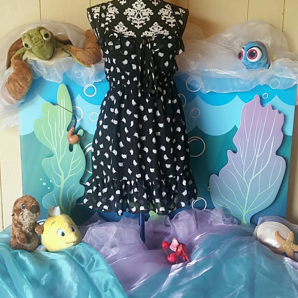 Summer dress Black song bird